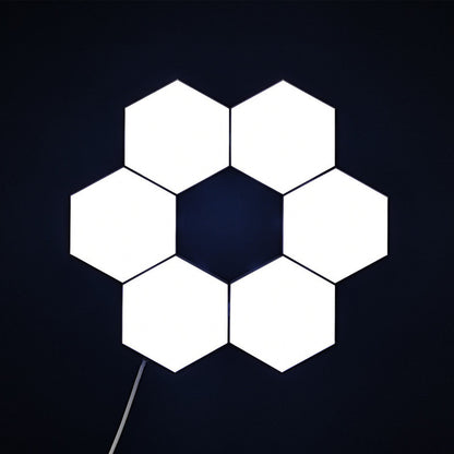 Compatible with Apple, Wireless Smart Phone Controlled LED Modular Honeycomb Light DIY Assembly Hexagonal Quantum Light Working With Android IOS System